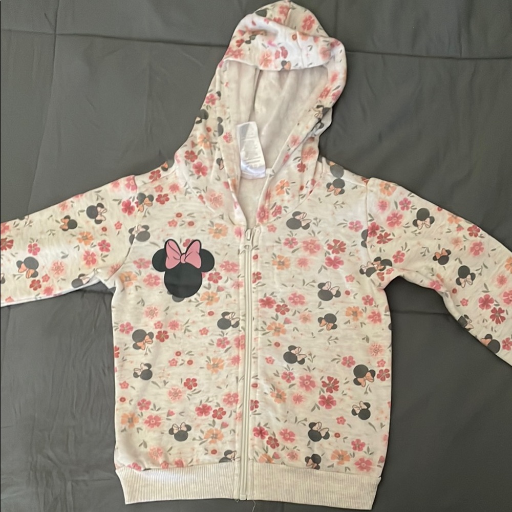 Disney Minnie Mouse Pink Floral Kids Hoodie